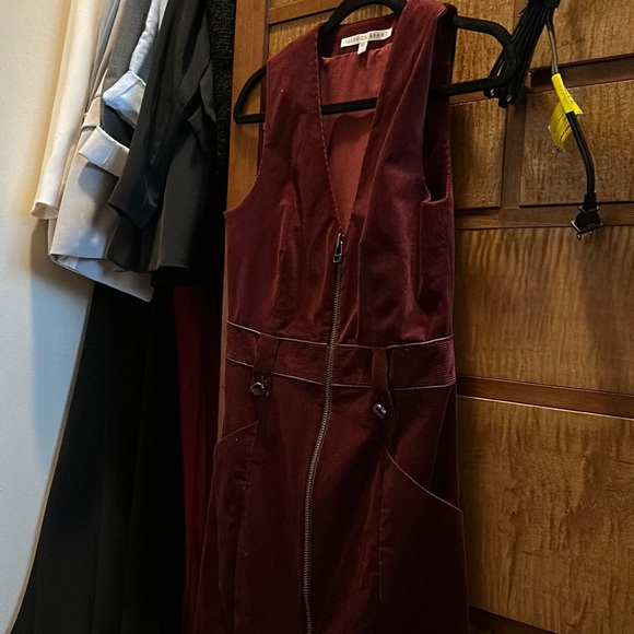 Veronica beard corduroy vest/dress red orial - Picture 2 of 5